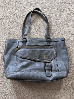 b.o.c. Charcoal Gray Shoulder Tote with Front Pocket and Buckle